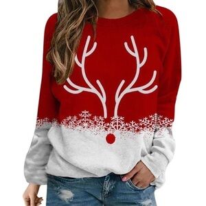 Exclusive ❤️/ NWT / woman’s Reindeer Shirt Top | Color: Red/White | size M